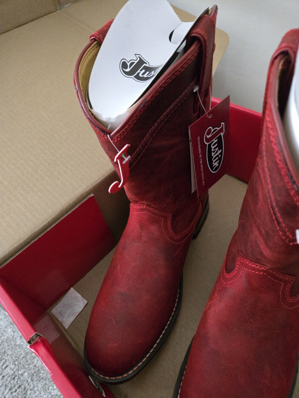 Justin Boots Red Women's Western Ankle Booties